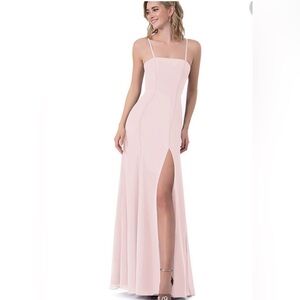 Azazie Cosette Blushing Pink Floor Length Dress